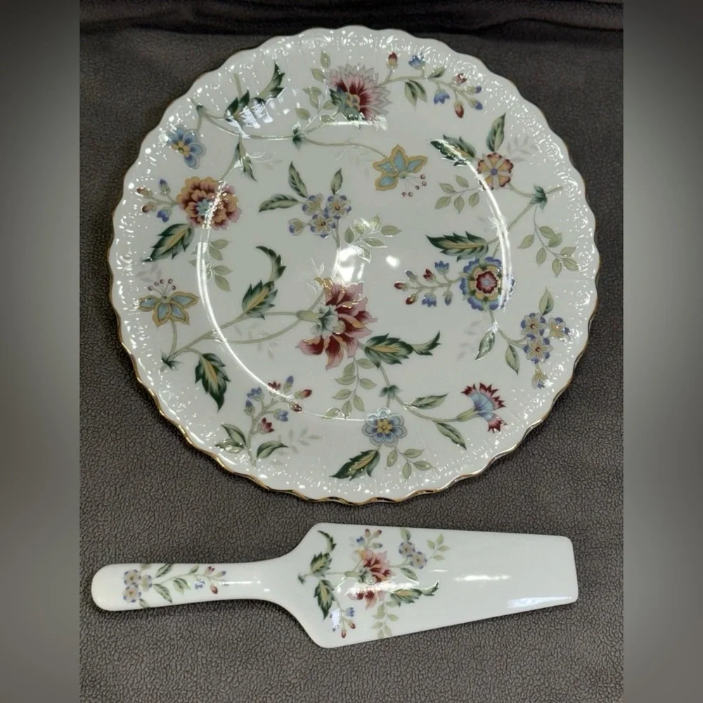 Vintage Andrea by Sadek Buckingham 10" Porcelain Cake Plate & Server JAPAN - Picture 7 of 13